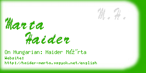 marta haider business card